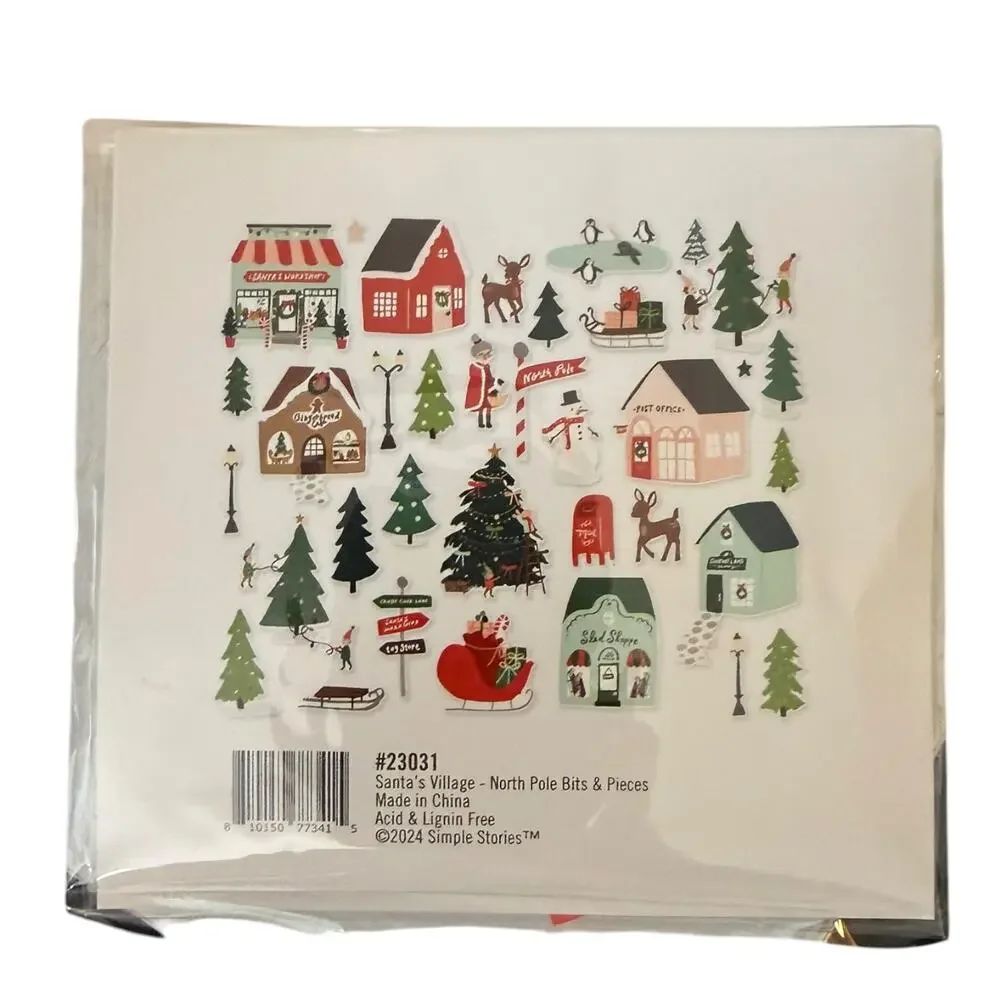 Single Stories North Pole Bits Santa's Village 35 Pieces Scrapbooking